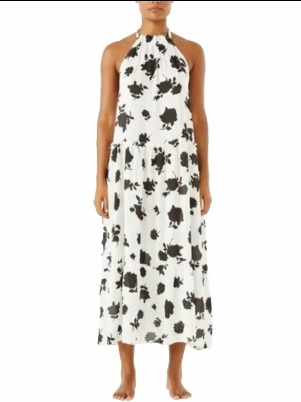 KATE SPADE NWT High Neck Halter Maxi Dress Bicolor Floral XL